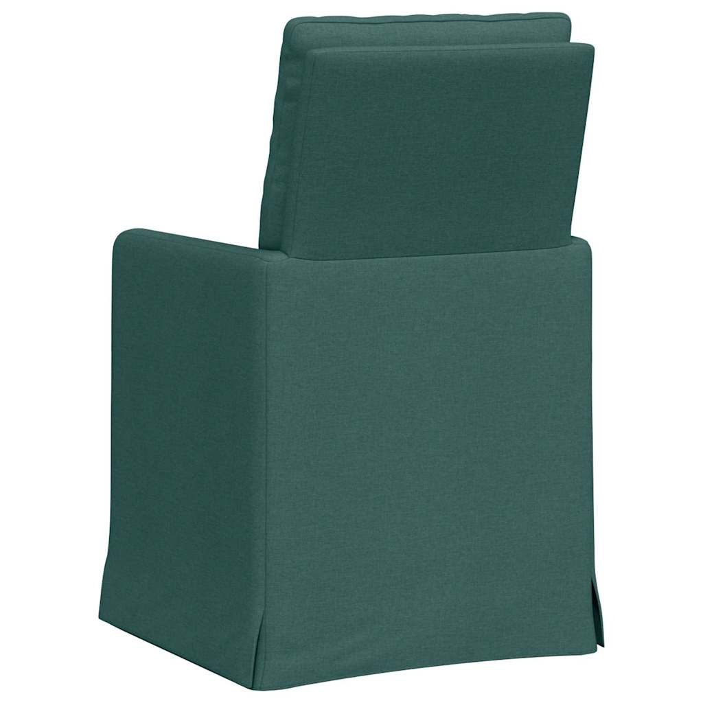 42017921 6 Scaune de dining 2 pcs Verde închis 57 x 67 x 98 cm țesătură Scaune de dining 2 pcs Verde închis 57 x 67 x 98 cm țesătură - imagine 6