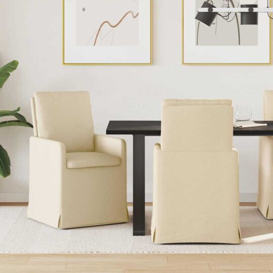 42017923 1 Home Scaune de dining 2 pcs Crem 57 x 67 x 98 cm țesătură