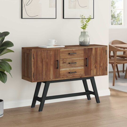 42017954 4 Support TV cu sertar Maro 110 x 30 x 75 cm Lemn solid de tec 42017954 4