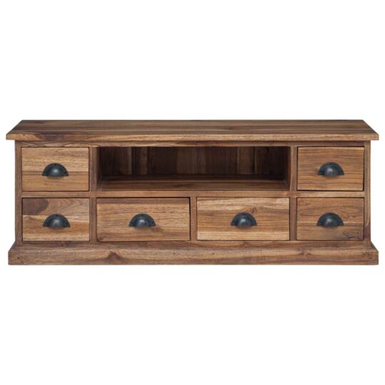 42017955 6 Support TV cu sertar Maro 110 x 30 x 40 cm Lemn solid de tec 42017955 6