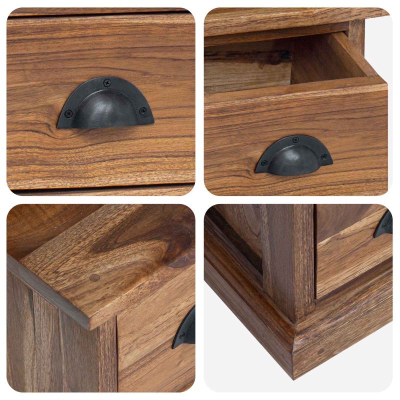 42017955 9 Support TV cu sertar Maro 110 x 30 x 40 cm Lemn solid de tec Support TV cu sertar Maro 110 x 30 x 40 cm Lemn solid de tec - imagine 9