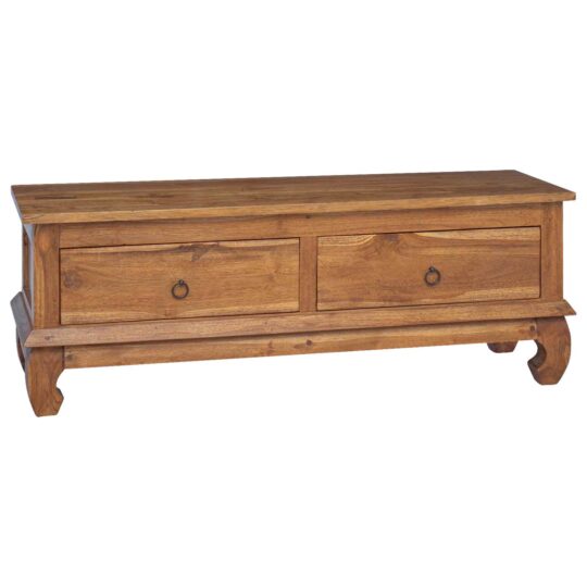 Alternative view of Support TV cu sertar Maro 110 x 35 x 40 cm Lemn solid de tec