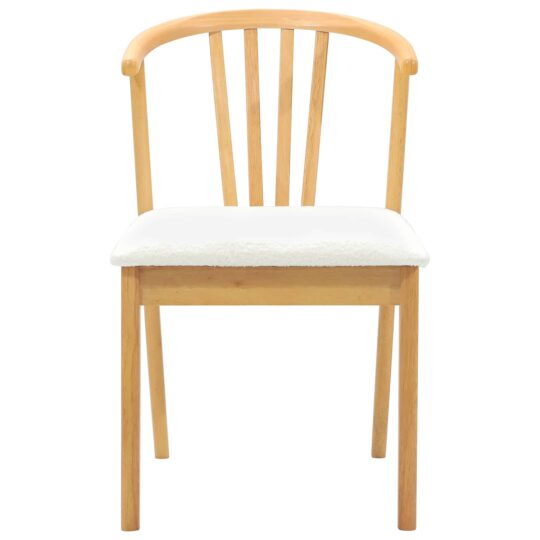 42020401 5 Scaun de sufragerie 2 pcs Natural și Alb Lemn de cauciuc solid 42020401 5