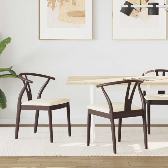 Scaun de sufragerie 2 pcs Maro deschis și deschis