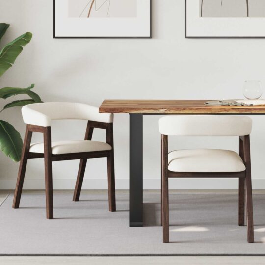 Scaune de dining 2 pcs Maro deschis 54 x 57 x 73 cm