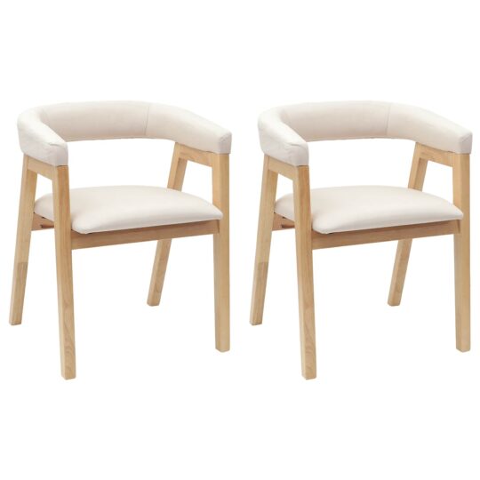 Alternative view of Scaune de dining 2 pcs natural 54 x 57 x 73 cm