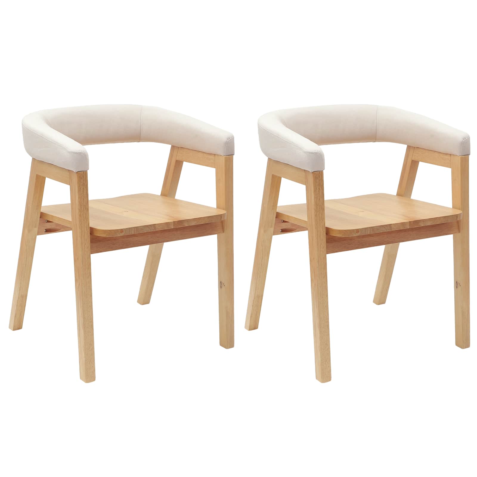 42020423 2 Scaune de dining 2 pcs natural 54 x 57 x 73 cm Scaune de dining 2 pcs natural 54 x 57 x 73 cm - imagine 2