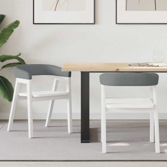 Scaune de dining 2 pcs Alb 54 x 57 x 73 cm