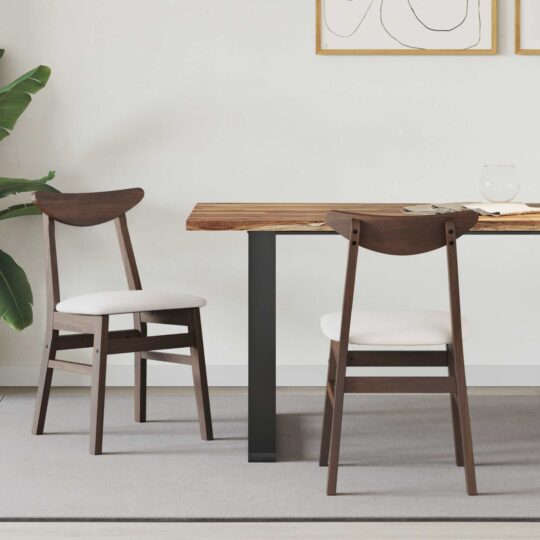 42020429 1 Home Scaune de dining 2 pcs Maro deschis 42 x 47.5 x 81 cm