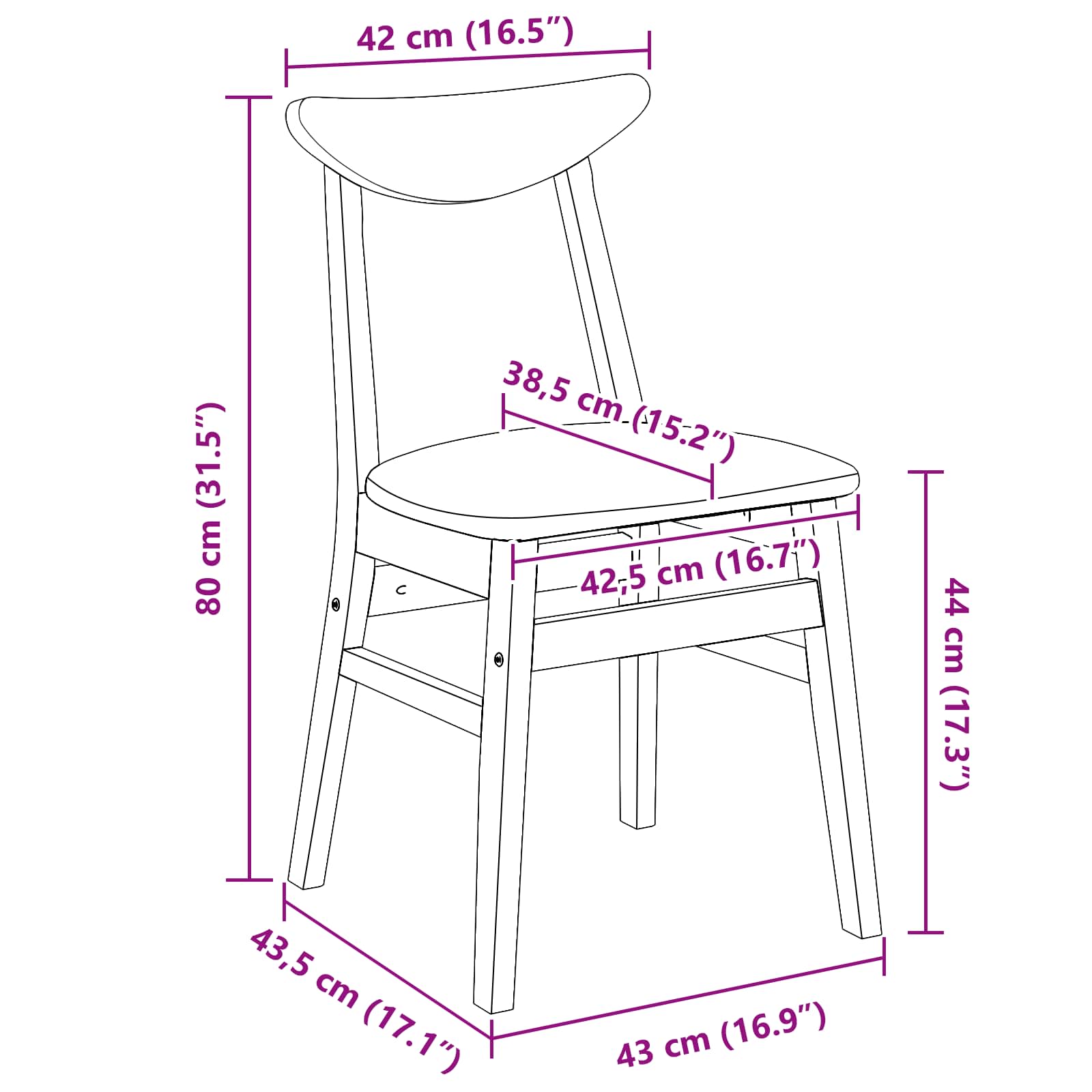 42020430 11 Scaune de dining 2 pcs Maro deschis 42 x 47.5 x 81 cm Scaune de dining 2 pcs Maro deschis 42 x 47.5 x 81 cm - imagine 11