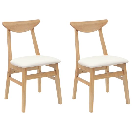 Alternative view of Scaune de dining 2 pcs natural 42 x 47.5 x 81 cm