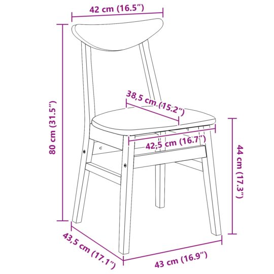 42020433 11 Scaune de dining 2 pcs Alb 42 x 47.5 x 81 cm 42020433 11