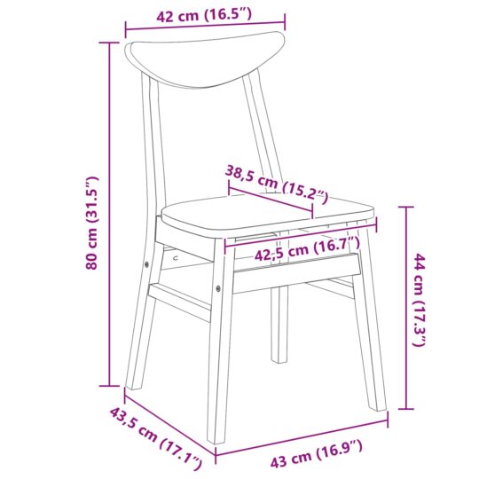 42020434 11 Scaune de dining 2 pcs Alb 42 x 47.5 x 81 cm 42020434 11