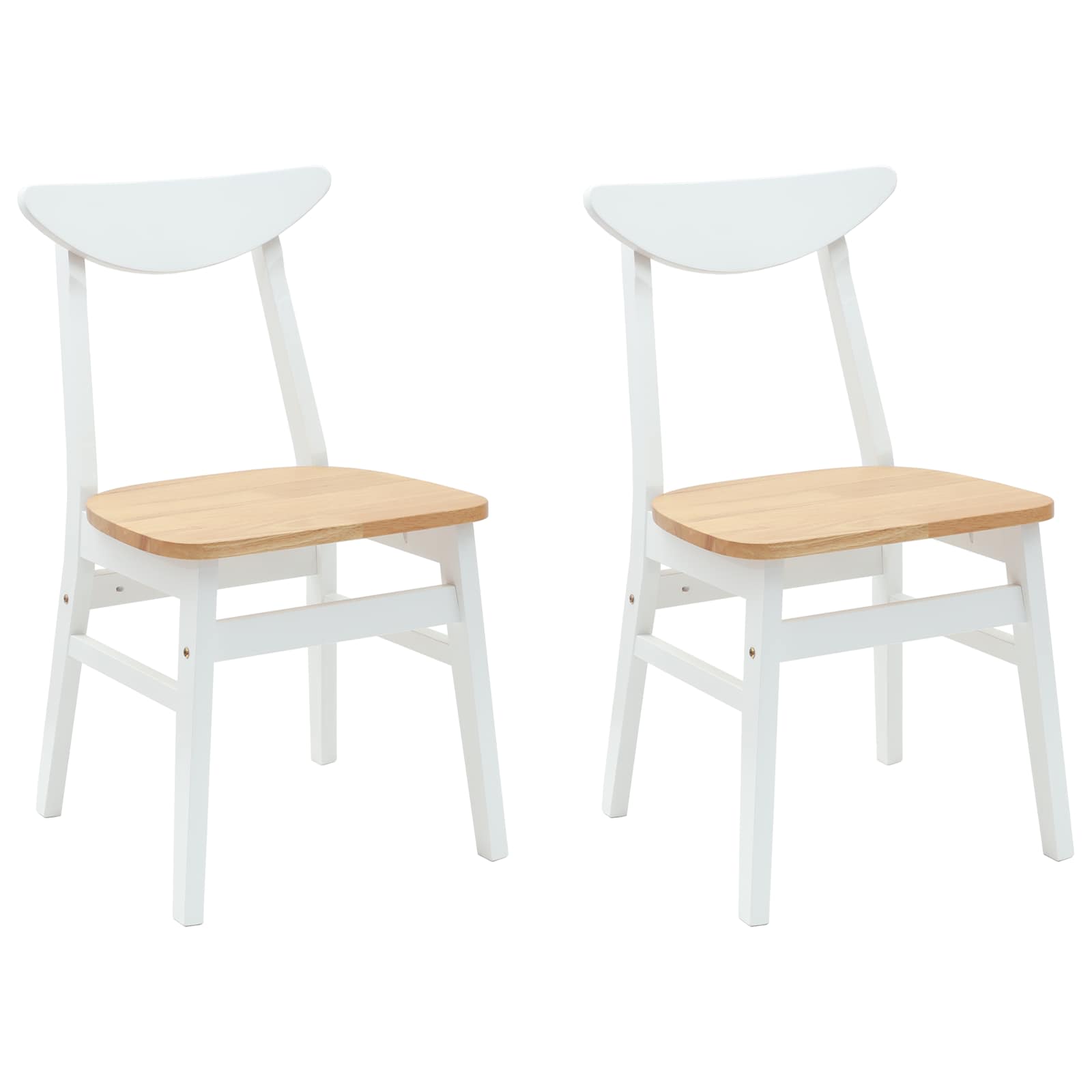 42020434 2 Scaune de dining 2 pcs Alb 42 x 47.5 x 81 cm Scaune de dining 2 pcs Alb 42 x 47.5 x 81 cm - imagine 2