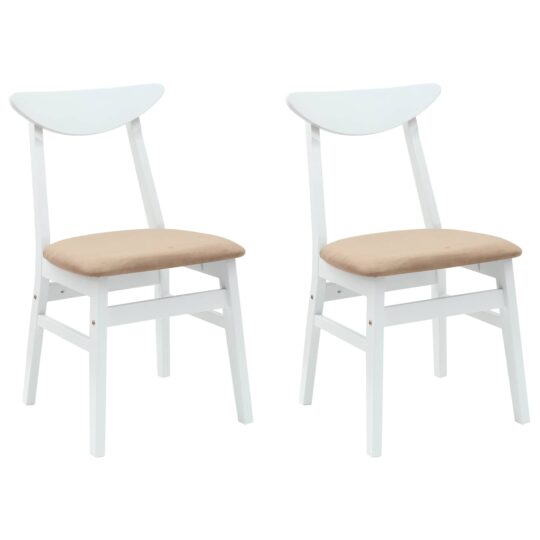Alternative view of Scaune de dining 2 pcs Alb 42 x 47.5 x 81 cm