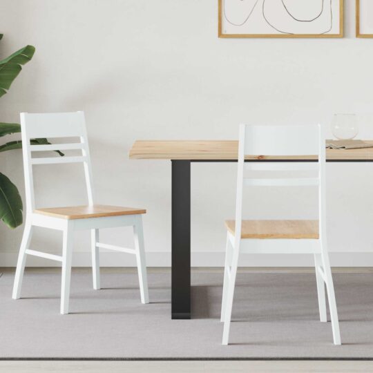 Scaune de dining 2 pcs Alb 43 x 54 x 89 cm