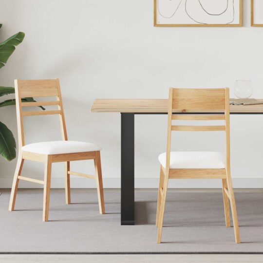 Scaune de dining 2 pcs natural 43 x 54 x 89 cm