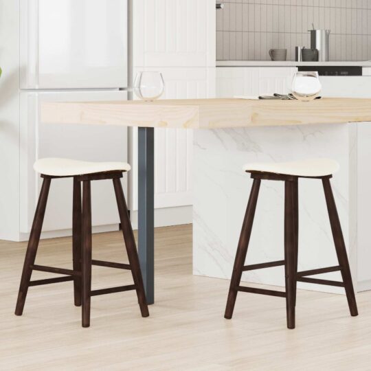 Scaune de dining 2 pcs Maro deschis 46 x 37 x 63 cm