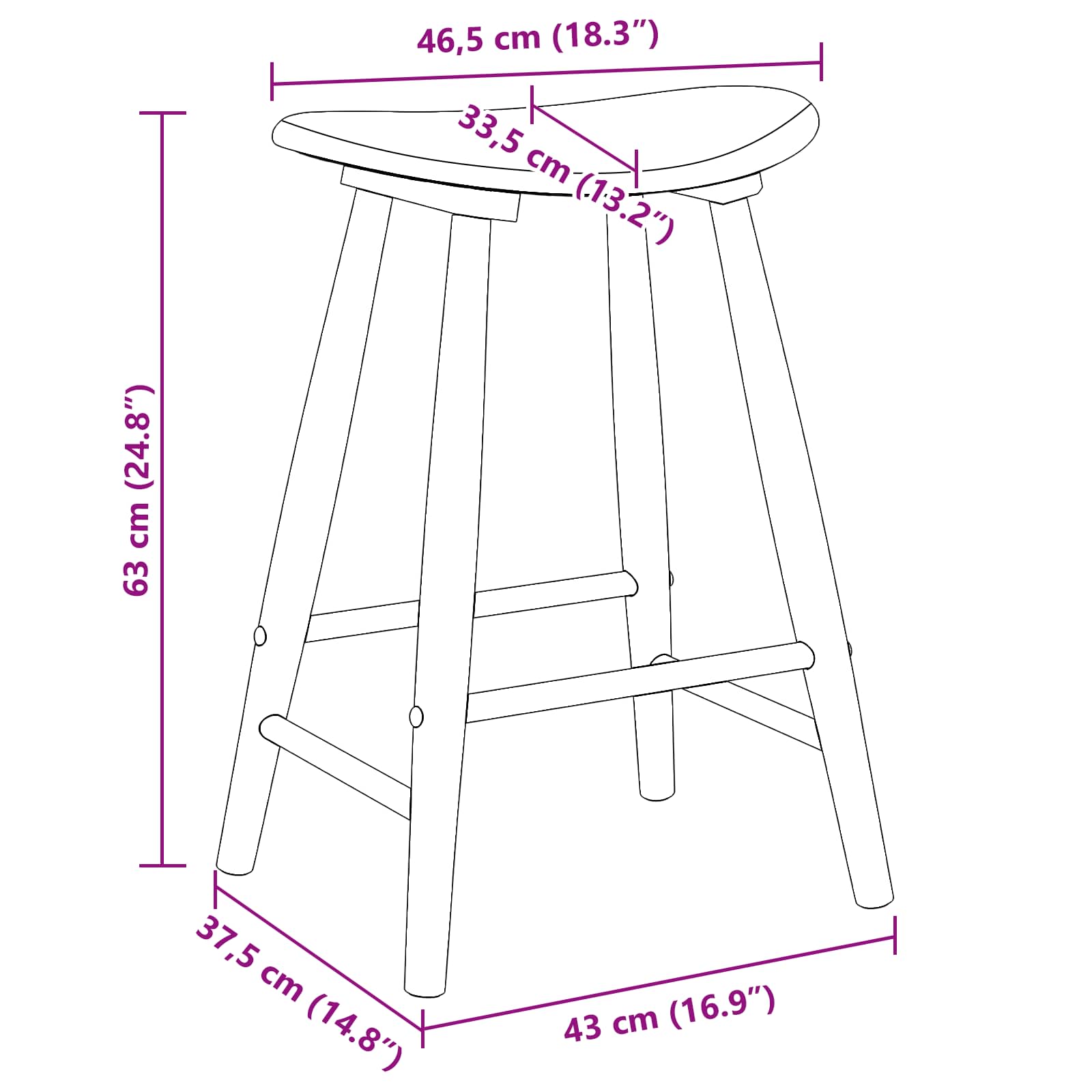42020458 9 Scaune de dining 2 pcs natural 46 x 37 x 63 cm Scaune de dining 2 pcs natural 46 x 37 x 63 cm - imagine 9