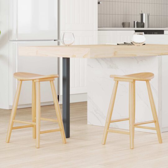 Scaune de dining 2 pcs natural 46 x 37 x 63 cm