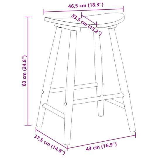 42020459 9 Scaune de dining 2 pcs natural 46 x 37 x 63 cm 42020459 9