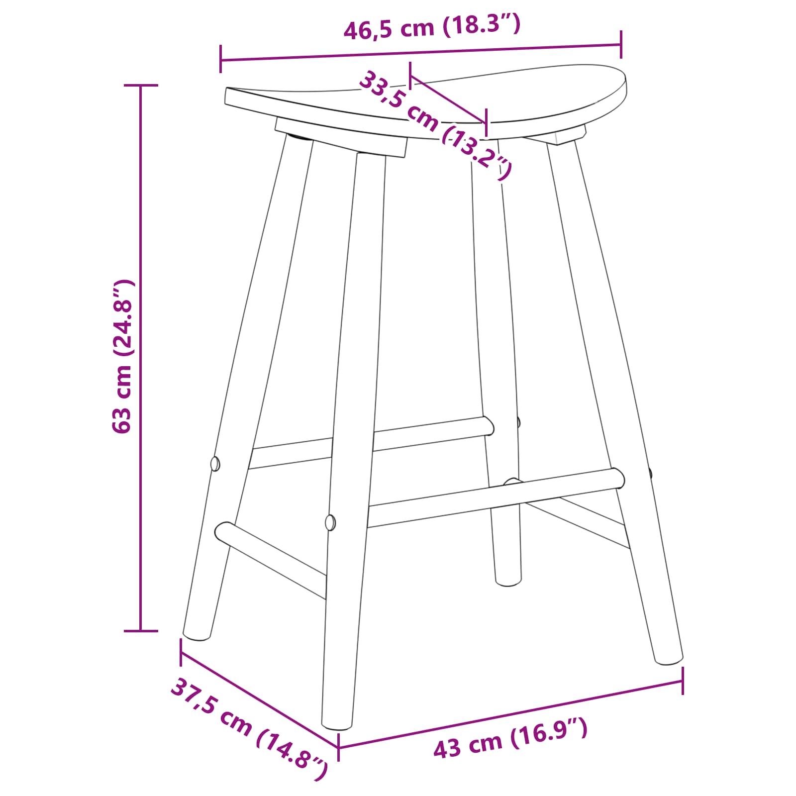 42020459 9 Scaune de dining 2 pcs natural 46 x 37 x 63 cm Scaune de dining 2 pcs natural 46 x 37 x 63 cm - imagine 9