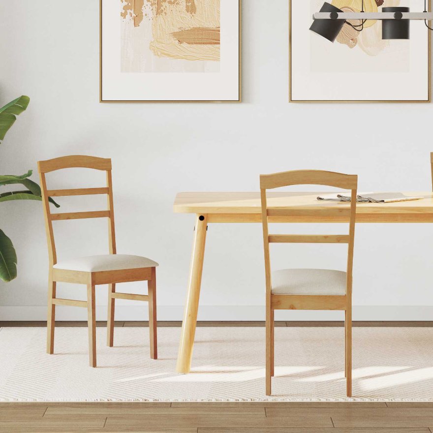 42020494 1 Scaun de sufragerie 2 pcs Natural și deschis Scaun de sufragerie 2 pcs Natural și deschis