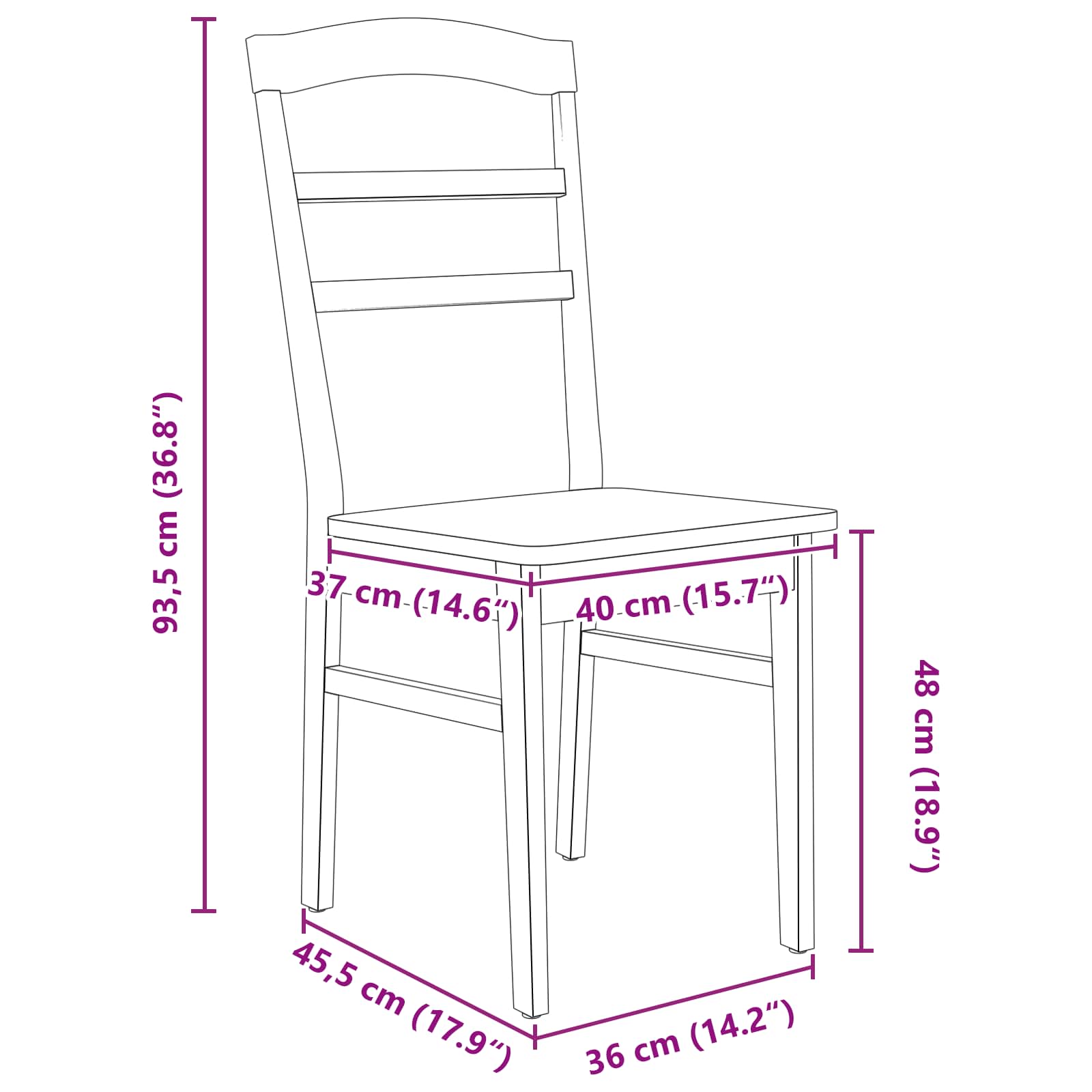 42020495 11 Scaun de sufragerie 2 pcs natural Lemn Solid de Cauciuc Scaun de sufragerie 2 pcs natural Lemn Solid de Cauciuc - imagine 11