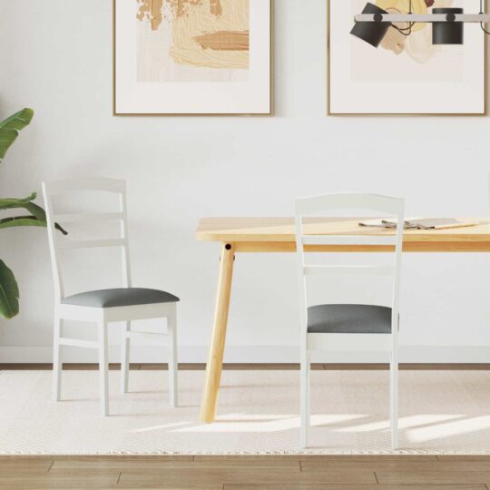 42020496 1 Home Scaun de sufragerie 2 pcs Alb și gri Lemn masiv