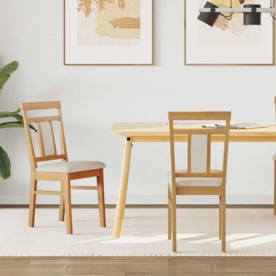 Scaun de sufragerie 2 pcs Natural și deschis