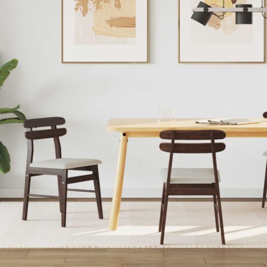 Scaun de sufragerie 2 pcs Maro deschis și deschis