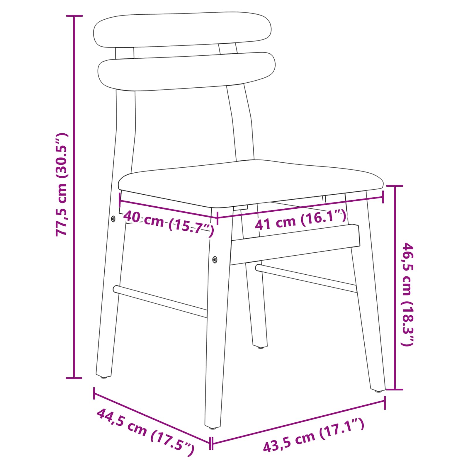 42020514 11 Scaun de sufragerie 2 pcs Alb și gri Lemn Solid de Cauciuc Scaun de sufragerie 2 pcs Alb și gri Lemn Solid de Cauciuc - imagine 11