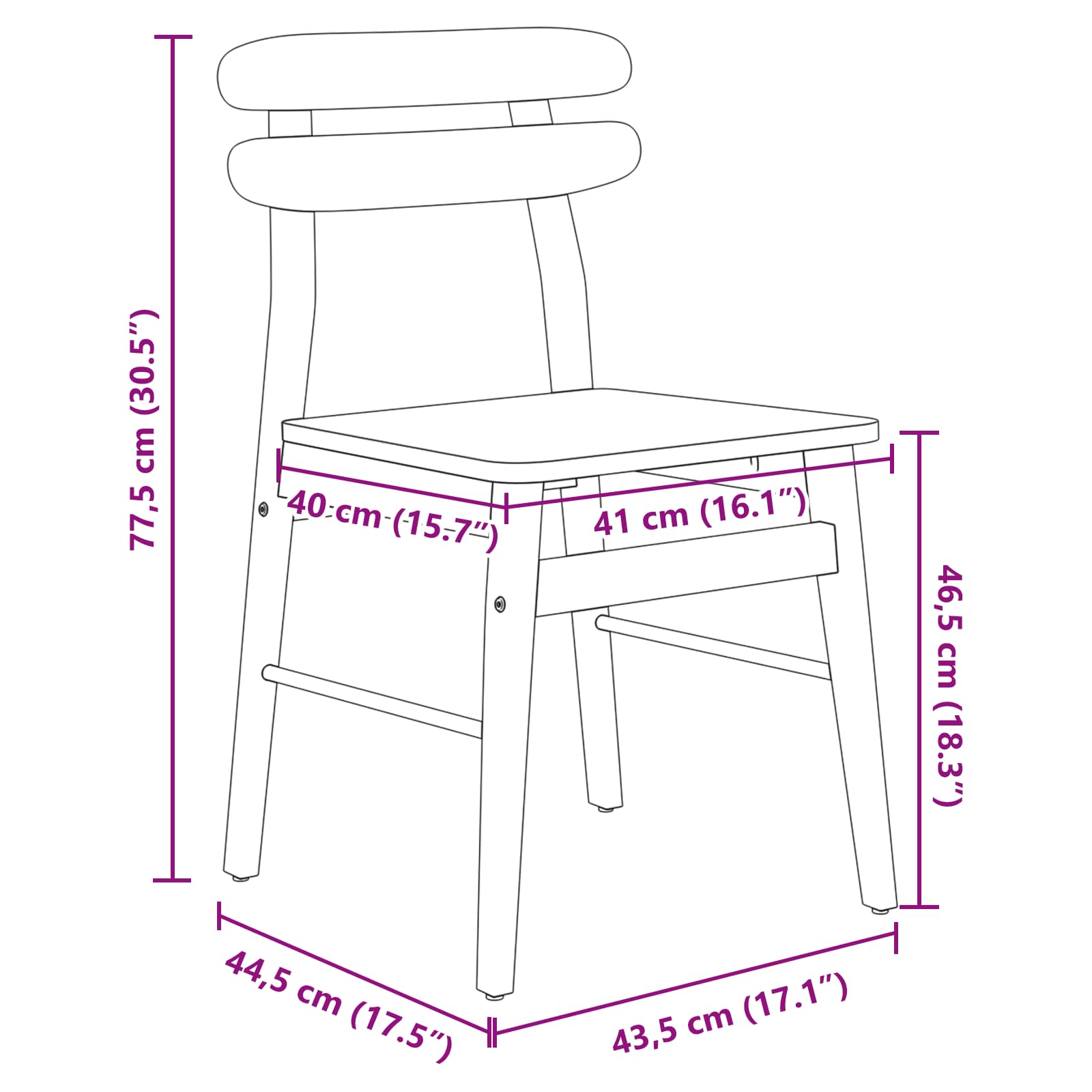42020516 11 Scaun de sufragerie 2 pcs Alb Lemn Solid de Cauciuc Scaun de sufragerie 2 pcs Alb Lemn Solid de Cauciuc - imagine 11