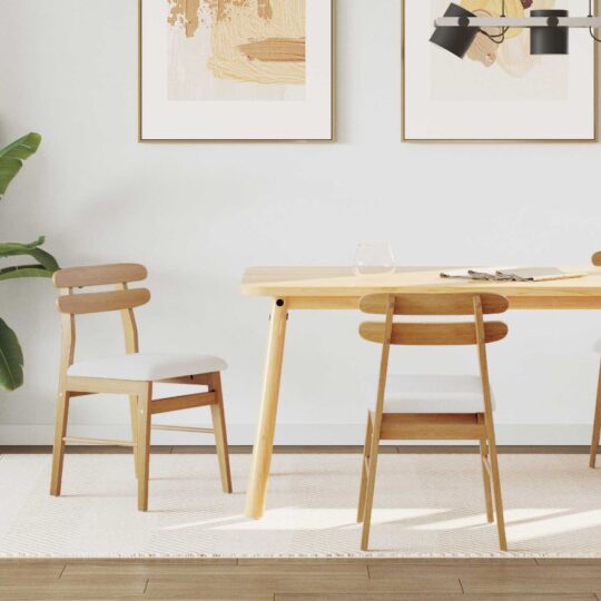 Scaun de sufragerie 2 pcs Natural și deschis