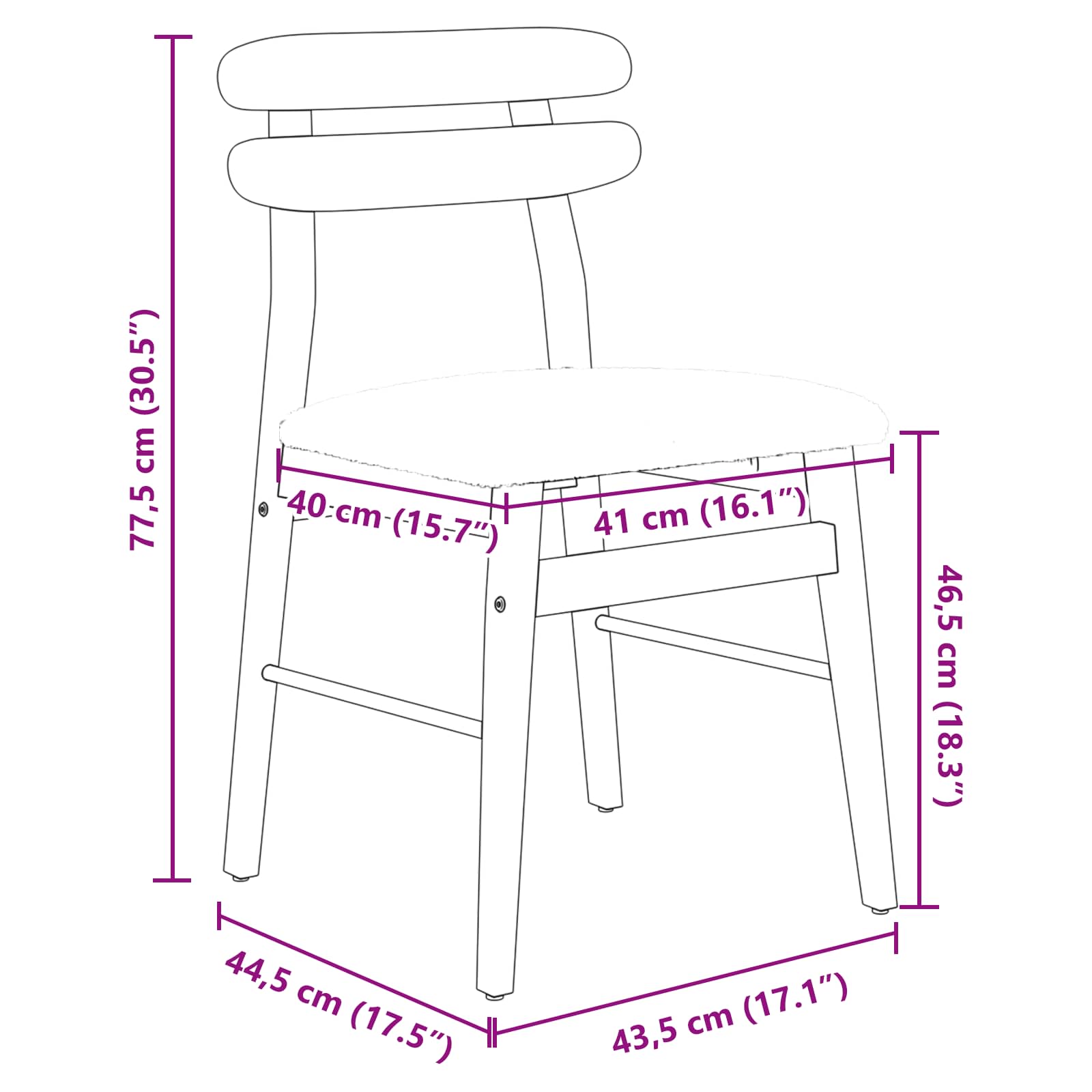 42020518 11 Scaun de sufragerie 2 pcs Natural și deschis Scaun de sufragerie 2 pcs Natural și deschis - imagine 11