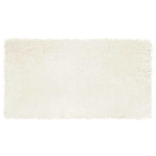 Covor Faux din Lână de oaie Alb 60 x 110 cm Poliester
