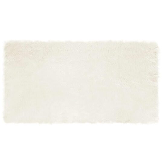 Covor Faux din Lână de oaie Alb 80 x 150 cm Poliester