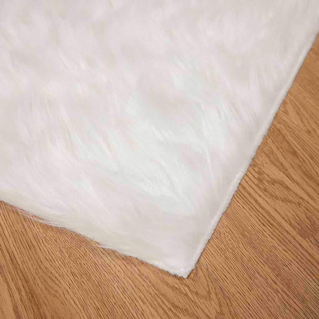 Covor Faux din Lână de oaie Alb 240 x 340 cm Poliester - imagine 5