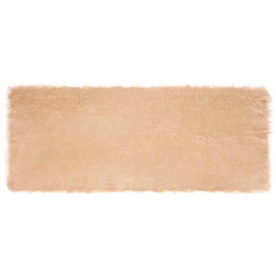 Covor Faux din Lână de oaie Bej 80 x 200 cm Poliester