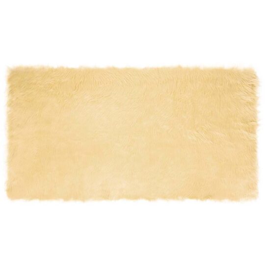 Covor Faux din Lână de oaie Crem 150 x 80 cm Poliester