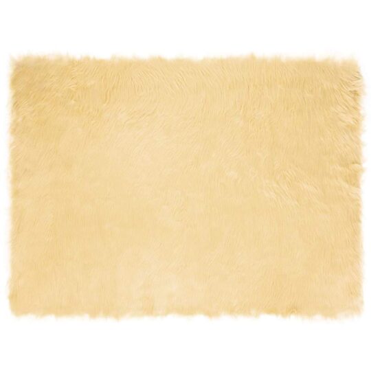 Covor Faux din Lână de oaie Crem 160 x 230 cm Poliester