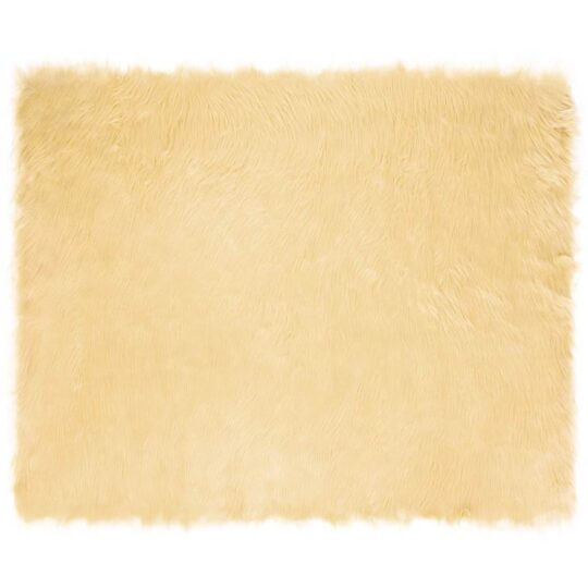 Covor Faux din Lână de oaie Crem 200 x 280 cm Poliester