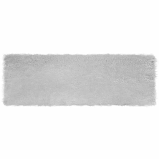Covor Faux din Lână de oaie Gri 80 x 250 cm Poliester