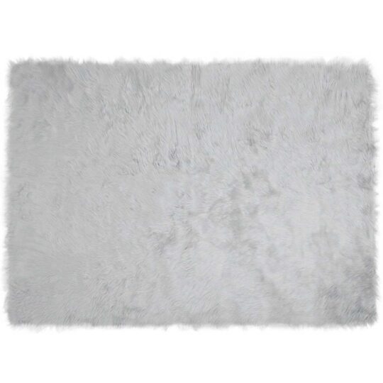 Covor Faux din Lână de oaie Gri 160 x 230 cm Poliester