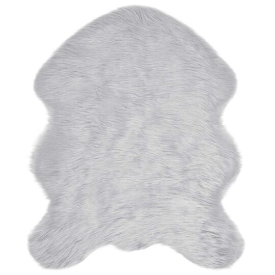 Covor Faux din Lână de oaie Gri 50 x 80 cm Poliester