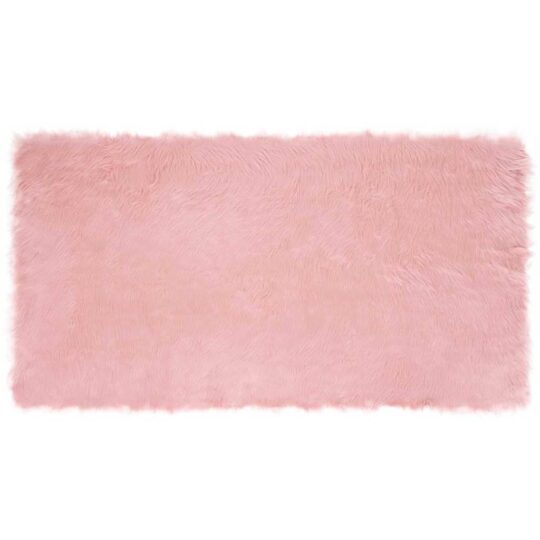 Covor Faux din Lână de oaie Roz 80 x 150 cm Poliester