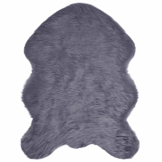 Covor Faux din Lână de oaie Antracit 80 x 120 cm Poliester
