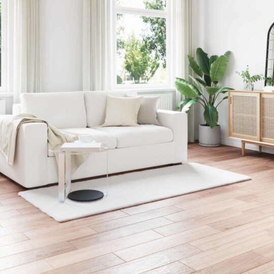 Covor din Blană Faux de Iepure Olite Alb 100 x 200 cm Poliester