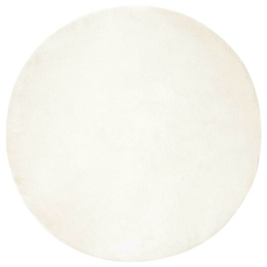 Covor din Blană Faux de Iepure Alb Ø 160 cm Poliester