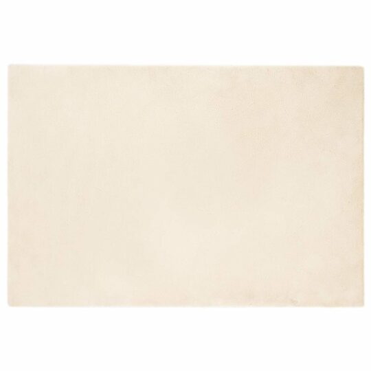 Covor din Blană Faux de Iepure Crem 120 x 170 cm Poliester